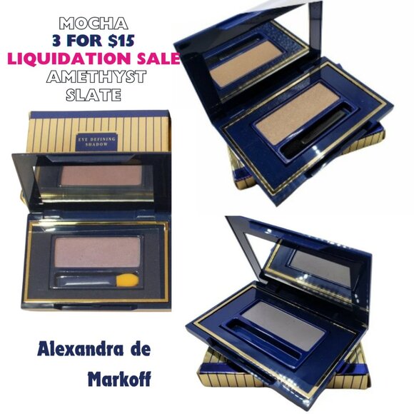 ALEXANDRA de MARKOFF EYE DEFINING SHADOW Set of 3 Mocha / Amethyst / Slate - Picture 1 of 6